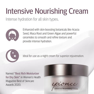 Epionce Intensive Nourishing Cream - Anti-Aging Moisturizer, For All Skin Types with Ceramides, Glycerin & Squalene, Dermatologist Skincare