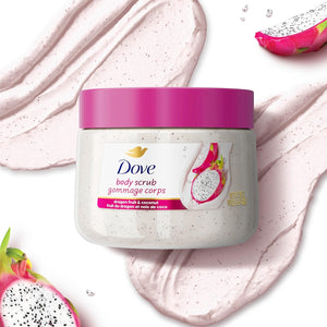 Dove Body Scrub Dragon Fruit & Coconut Cream For SIlky Smooth Skin Body Scrub Exfoliates and Provides Lasting Nourishment 15 oz